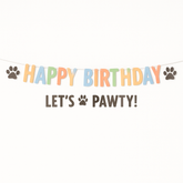 Colorful "Happy Birthday" Pawty Letter Banner